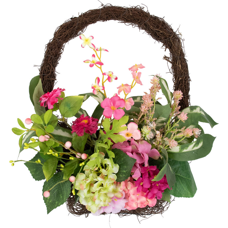 Hydrangea Hanging Basket Arrangement in Basket