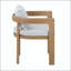 Chaise en aluminium avec structure en teck et coussin gris clair (ensemble de 2)
