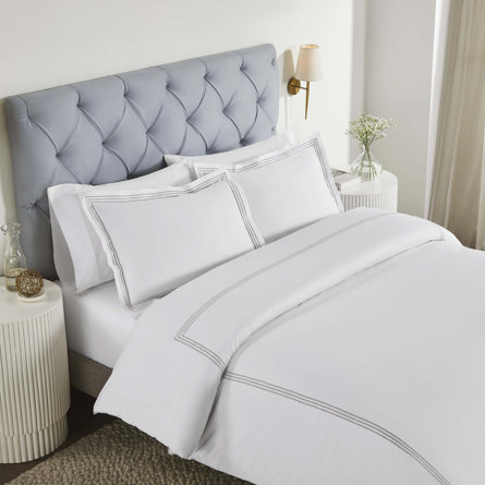 Brandon Cotton Three-Line Embroidered Deep Pocket Bed Sheet Set by Superior