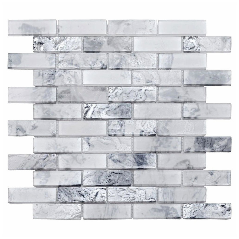Verre 11.7 In. X 11.7 In. Glass Mosaic Wall And Floor Tile (9.5 Sq Ft/Case) - 10 Pack, White