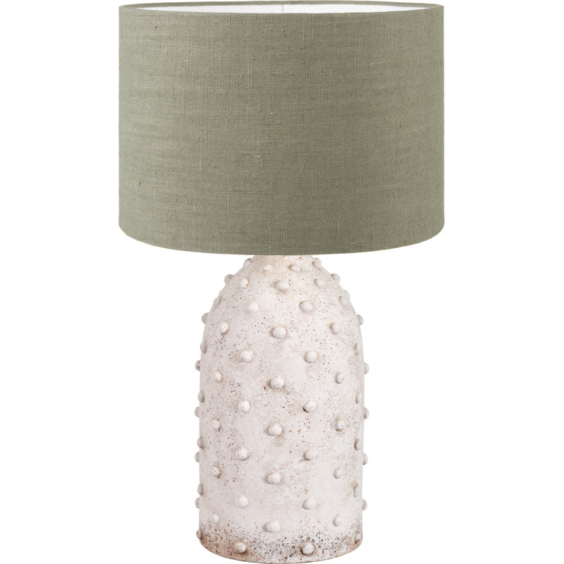 Ceramic Table Lamp, White, Green