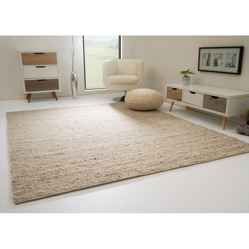 Charley Solid Colour Wool Hand Woven Area Rug, Rectangular 250 x 300cm