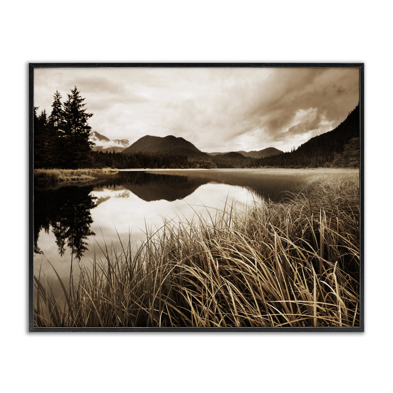 Sépia, lac de réflexion, estampe numérique par Danita Delimont, H 11 po x l 14 po, Giclée encadrée noir minuit
