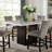 Genuine Marble Table Top 1Pc Counter Height Dining Table Sturdy Design Solidwood Base Dining Room High Table-799725231