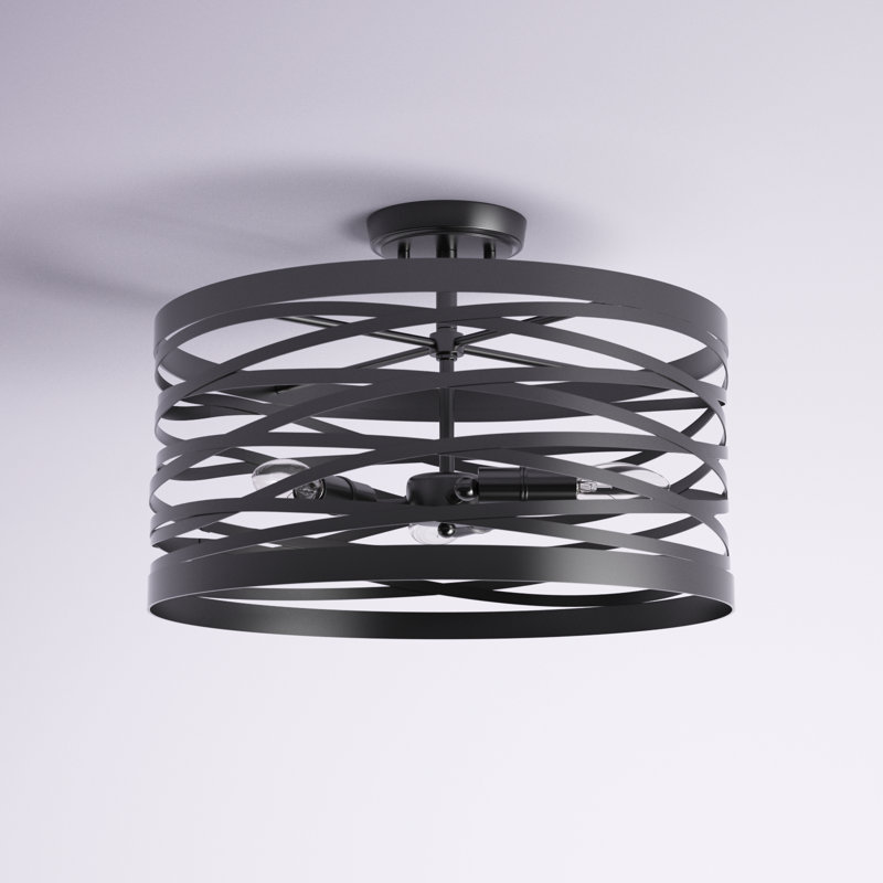 Reiff Semi Flush Mount, Matte Black