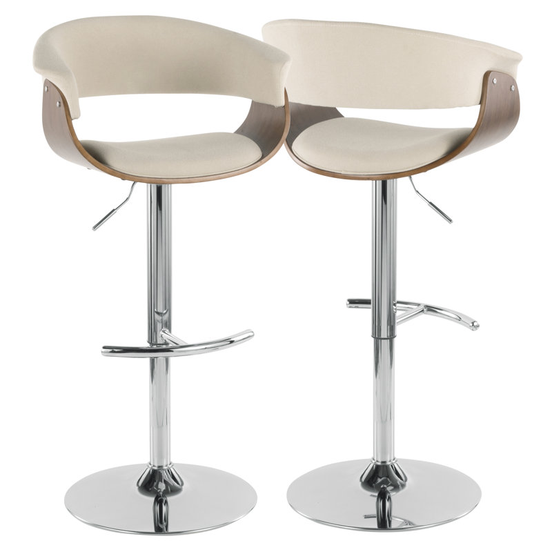 Betuel Swivel Upholstered Adjustable Height Counter Stool with Metal Frame