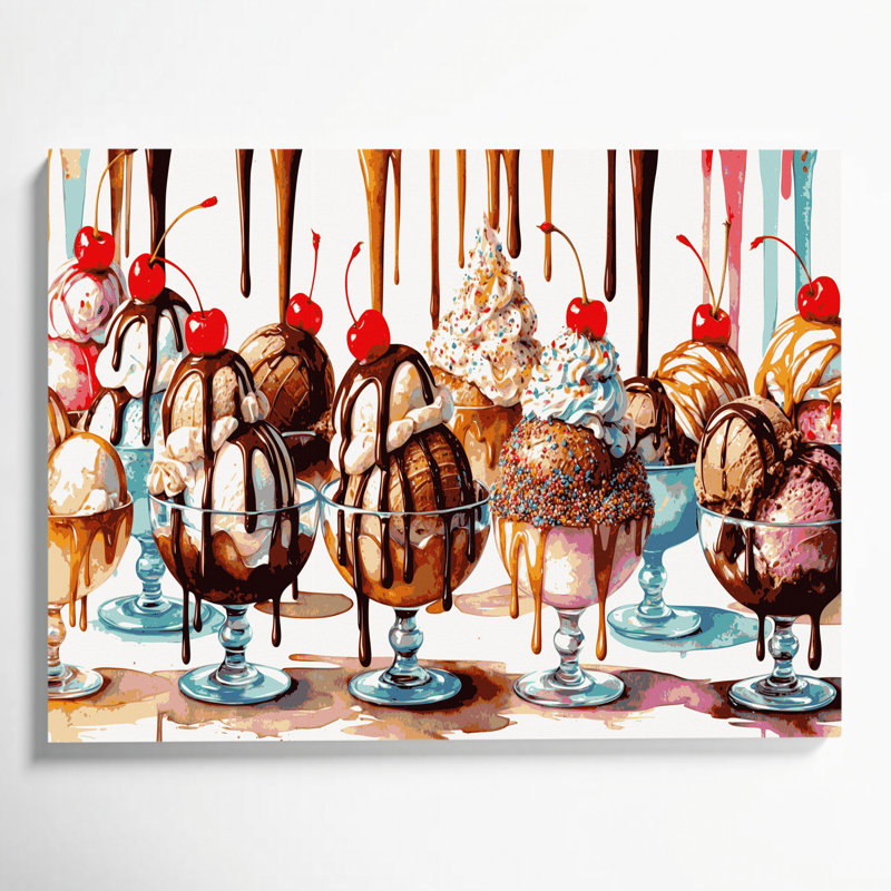 «Desserts Sundae», art mural sur toile blanche, H 16 po x l 20 po