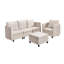 Canapé modulaire modulaire, canapé modulaire moderne à 5 places avec rangement caché, canapé modulaire Cloud avec éponge à rebond élevé, cadre rembourré en bois massif pour le salon, la chambre à coucher, beige