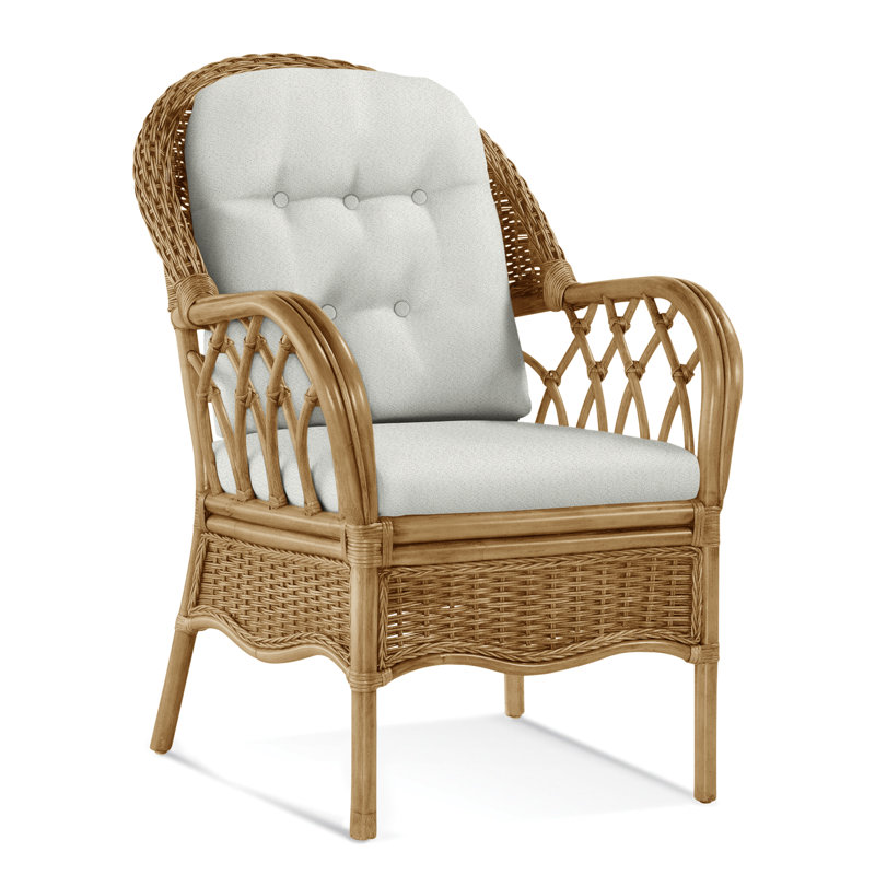 Chaise avec accoudoirs rembourrée Everglade, Miel, Bleu de base; 0317-63