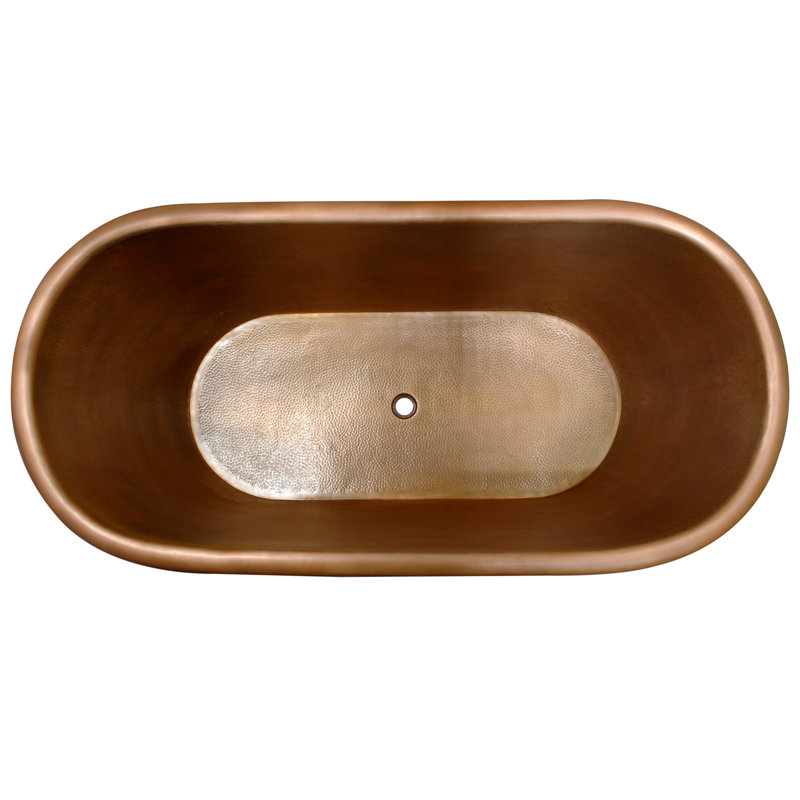 Panya 68.75'' x 32.75'' Soaking Copper Bathtub