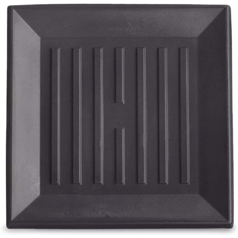 Soucoupe de jardinière carrée universelle, H 1 po x l 12,5 po x P 12,5 po, Noir caviar