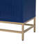 Buffet avec rangement, armoire avec tablettes réglables, poignées et pieds rectangulaires en métal pour la cuisine, le salon et la salle à manger, bleu marine-121085990