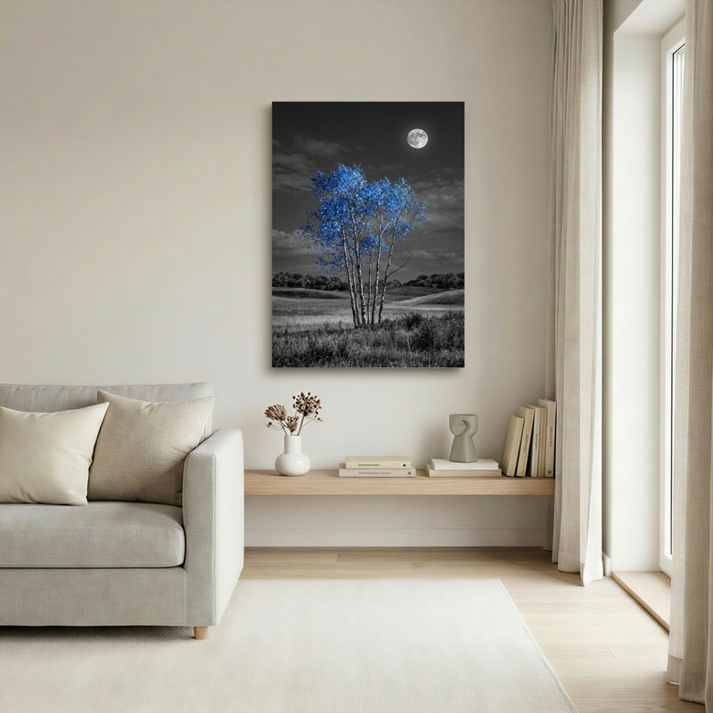 Ensemble de 1 tableau sur toile Blue Moon, 48"H x 32"W, Wrapped Canvas