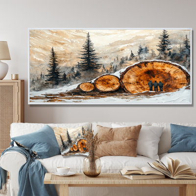 Genele randonnée groupe dans un paysage d'hiver I - randonnée d'art mural