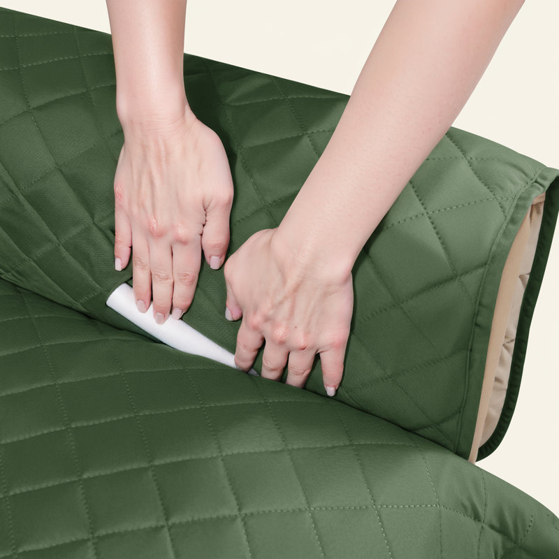 Ayalisse square/rectangular cushion armchair cover, Vert foncé, H 76 po x l 23 po x P 22 po