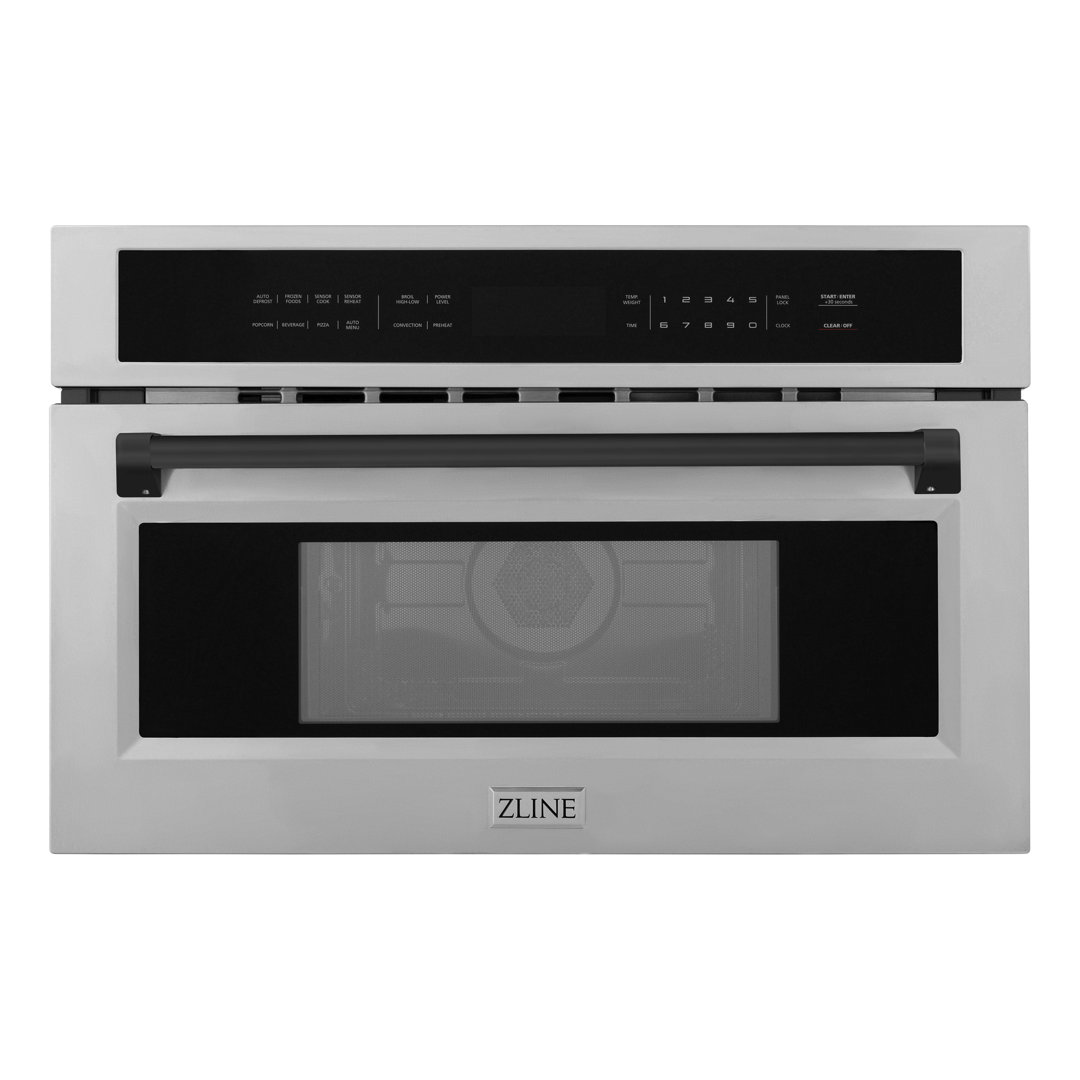 ZLINE Autograph Edition 30 in. 1.6 cu ft. Built-in Convection Microwave Oven in Stainless Steel ZLINE Accent 