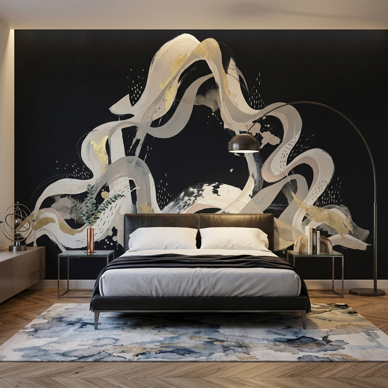 Décoration murale moderne moderne abstrait, 100 po x 96 po, Non tissé