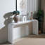 Console 59 po, design cascade, perles de bois pour le vestibule - blanc délavé