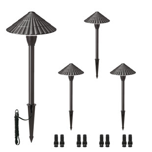 Ensemble de 4 lumières de chemin à DEL intégrées en aluminium huilé à basse tension bronze huilé