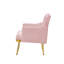 Élégant fauteuil en velours rose avec pieds en métal brillant 4 - résistant à l'épreuve du temps
