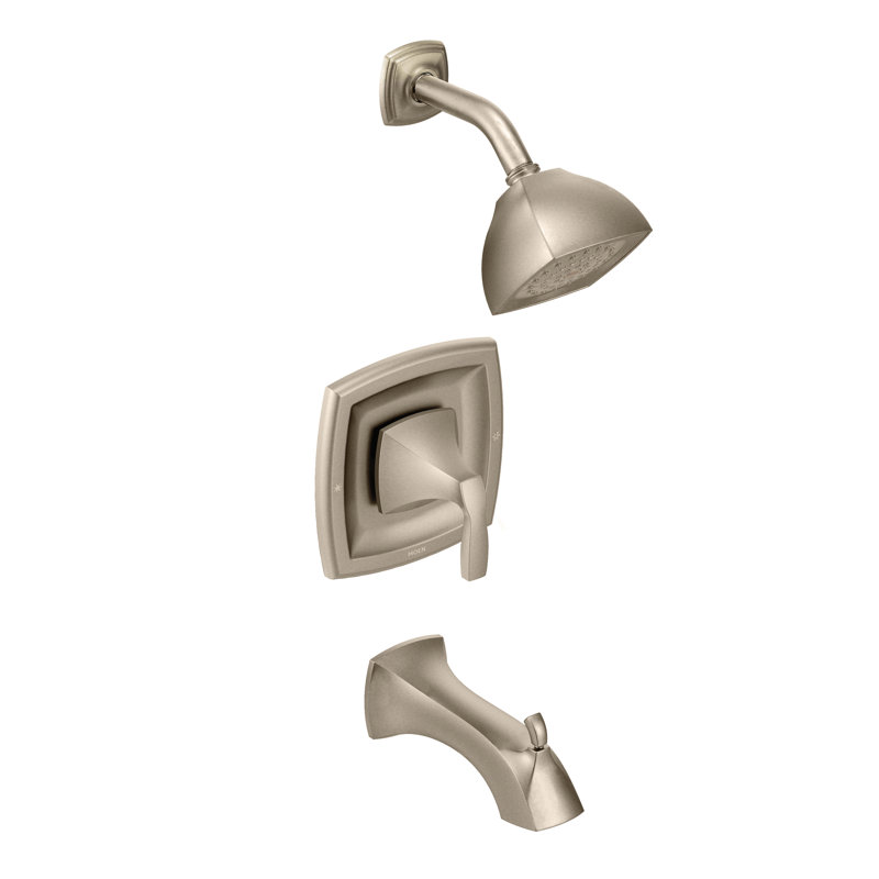 Ensemble de garniture de baignoire et douche Posi-Temp Moen Voss Eco-Performance, valve requise, Nickel brossé