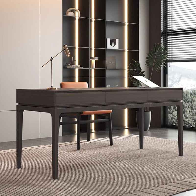 Bureau moderne et simple en chêne fumé, 29.53"H*70.87"W*27.56"D