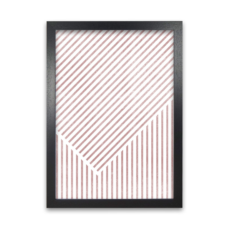 Red Lines Modern Art B - Print, Black Frame, 30cm H x 21cm W x 3cm D