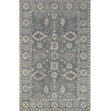 Hand Tufted Wool Geometric Area Rug in Gray