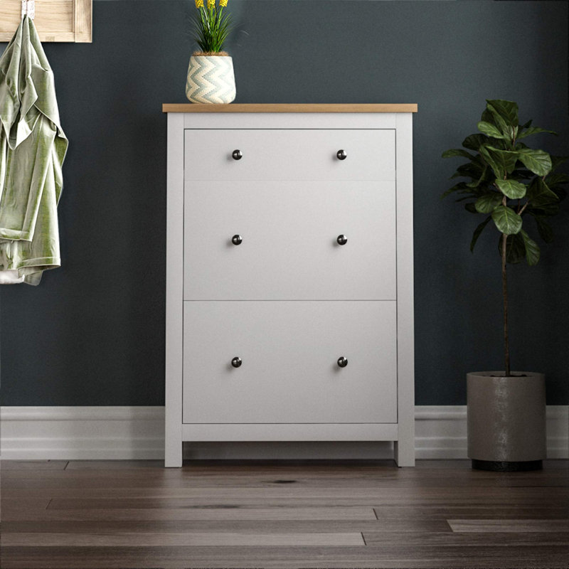 8 Pair Shoe Storage Cabinet, White