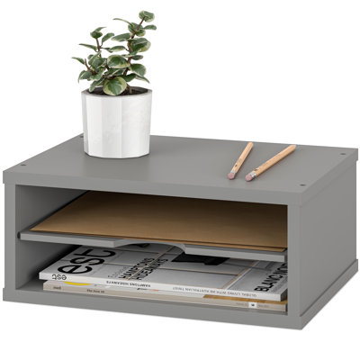 Logan Stackable 2-Tier Paper Organizer and Monitor Stand