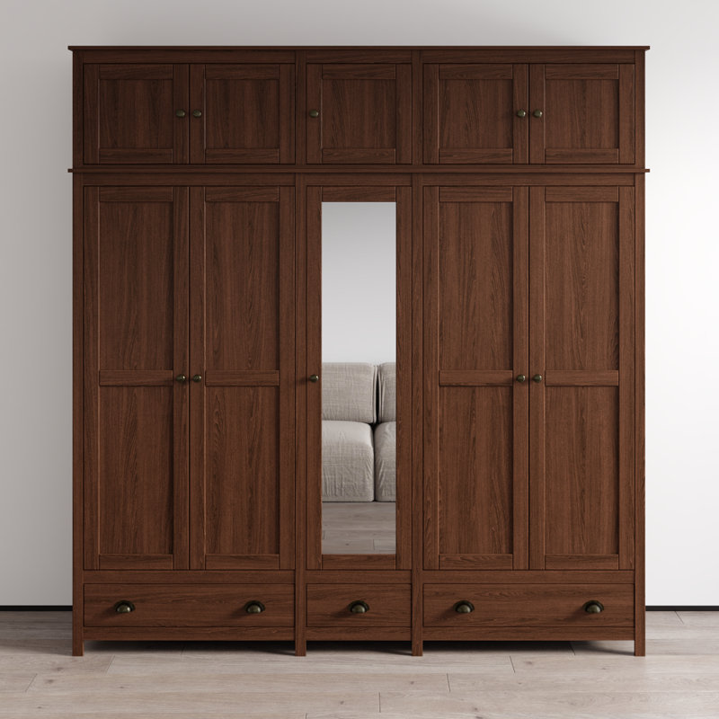 Armoire 86,7 po avec tablettes réglables Topazio, Noyer