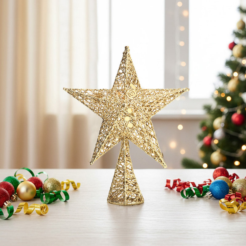 Metal Other Tree Topper, Gold, 40cm H x 30cm W x 30cm D