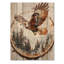 Aigle, esprit du vent dans la forêt hivernale I - aigle, art mural en bois sur bois de pin naturel-1128760059