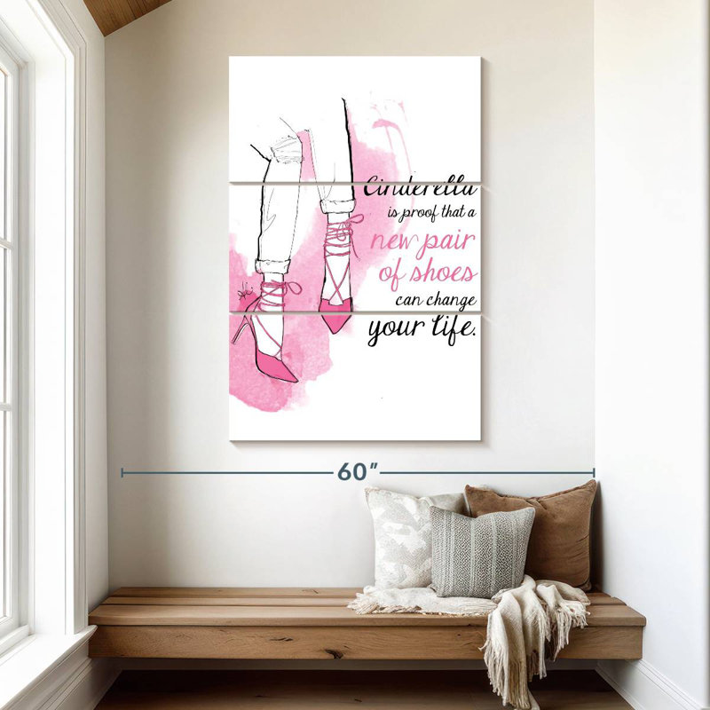 Chaussures Cendrillon, H 50 po x l 32 po