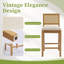 Tabouret de comptoir rembourré en rotin avec structure en bois massif (ensemble de 6)-958693420-958693422
