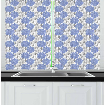 Floral Tailored Kitchen Curtain