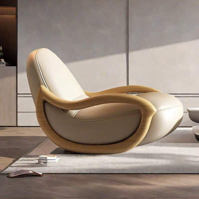Chaise berçante à structure en bois massif