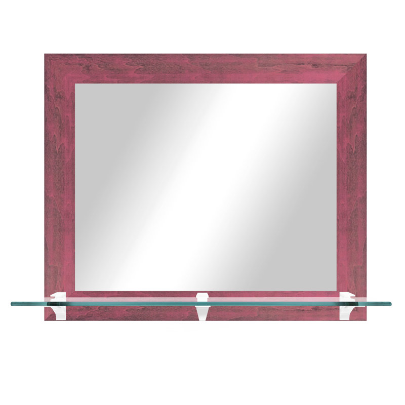 Miroir mural Danial, 21,5 po x 25,5 po, Rose/Blanc