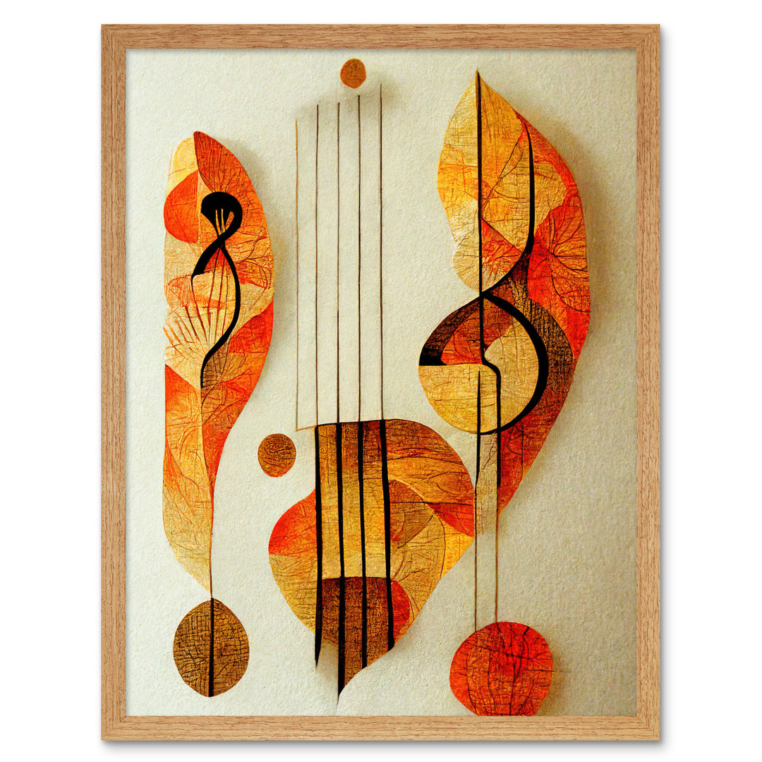 Modern Abstract Musical Symbol Clef Staff - Print