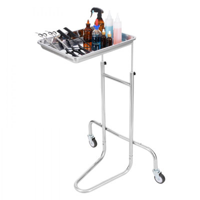 Stainless Steel Lab Cart with Single Tray & 2 Silent Wheels for Lab Clinic, Lab Serving Cart Utility Cart Stainless Steel Medical Cart, Lab Carts with 1 Drawers & Top Tray, Lab Rolling Cart for Lab, Clinic, Hospital, Salon, Office