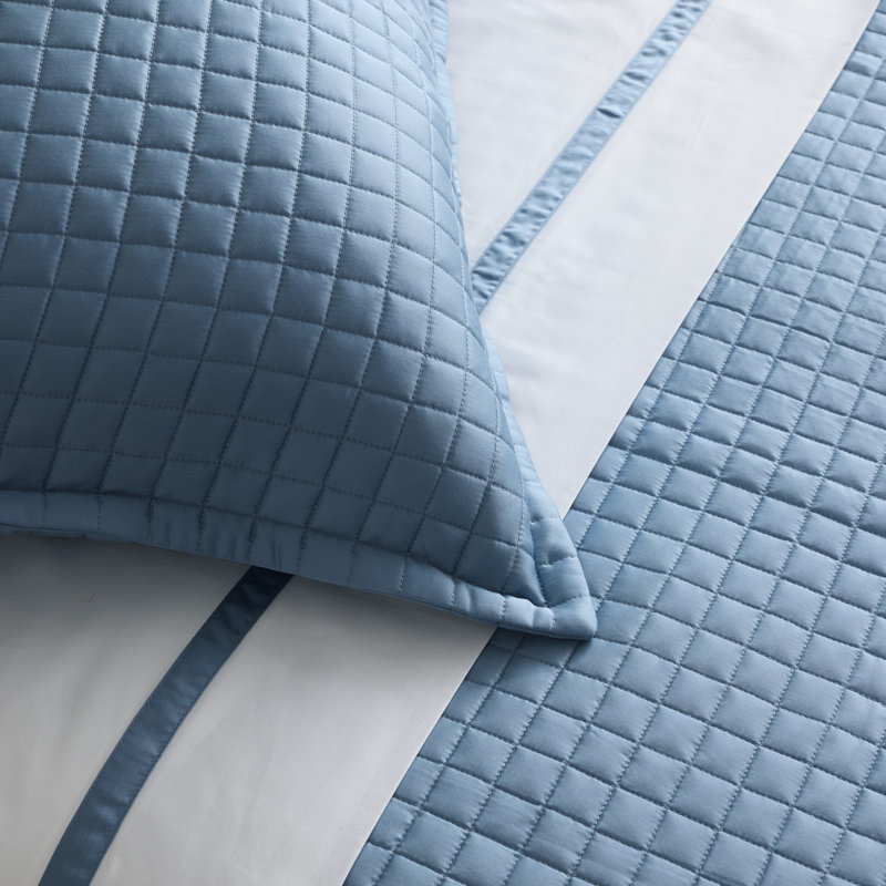 Ready-to-Bed 2.0 Cotton & Trim Sheet Set, White/Blue, King Sheet Set with 2 Pillowcases