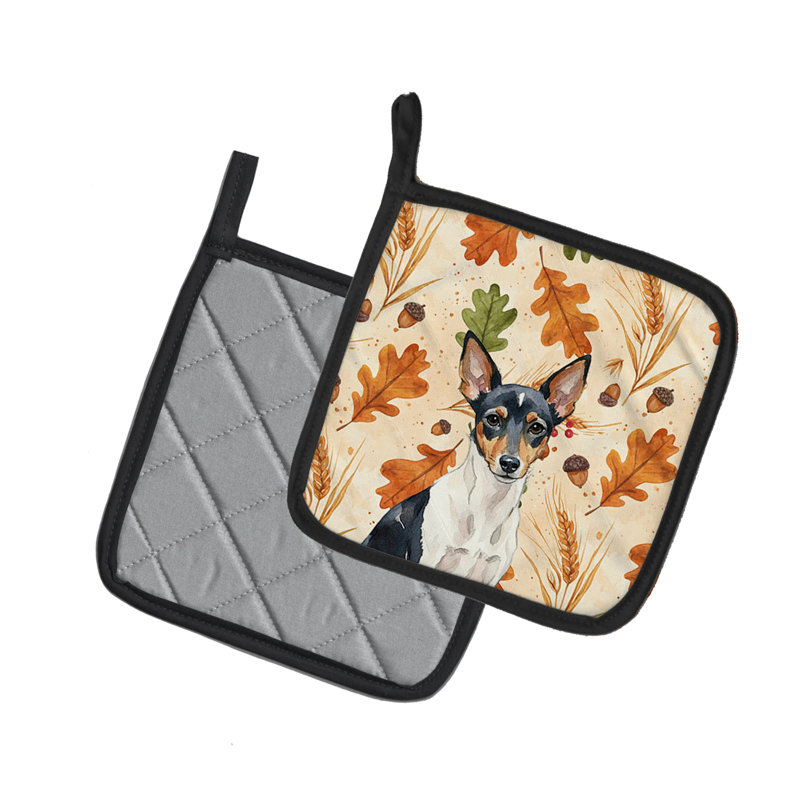 Paire de porte-casseroles Toy Fox Terrier Heirloom Fall