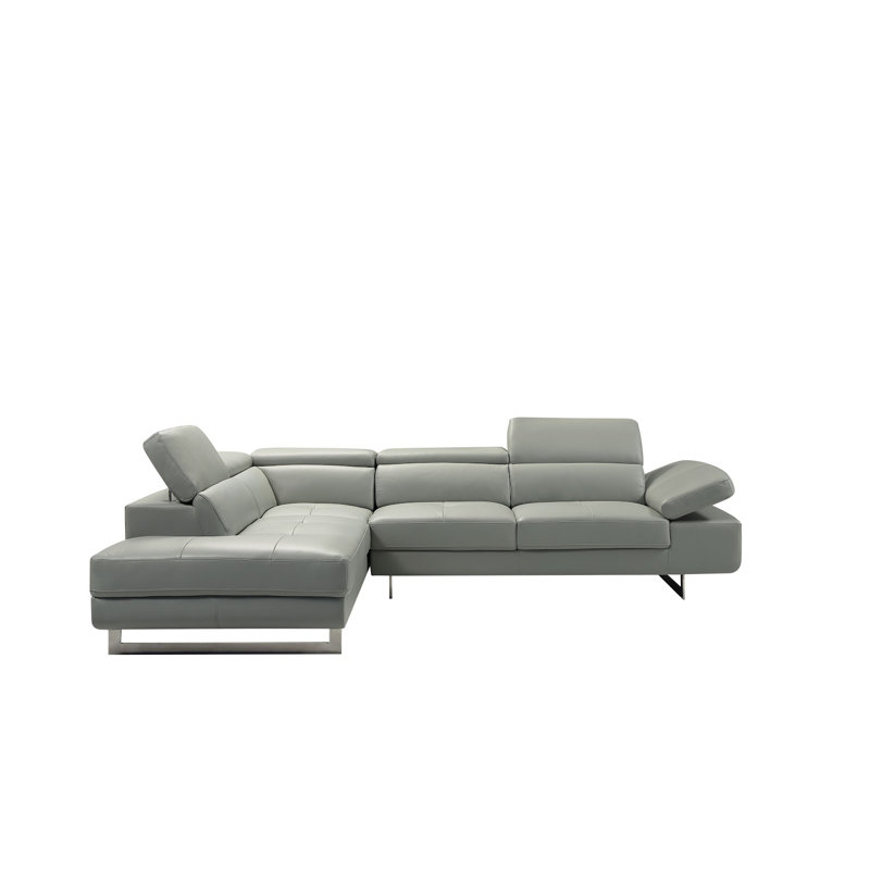 Keyesport Upholstered L-Shaped Sectional, Left Hand Facing, Light Gray