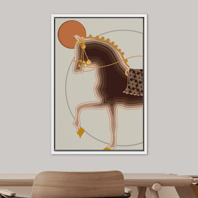 "IDÉE4WALL", reproduction d'art sur toile encadrée, décoration murale, style Mid-Century, H 36 po x l 24 po x P 1,5 po, Blanc