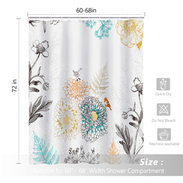 Red Barrel Studio® Phoebe Floral Shower Curtain & Reviews | Wayfair