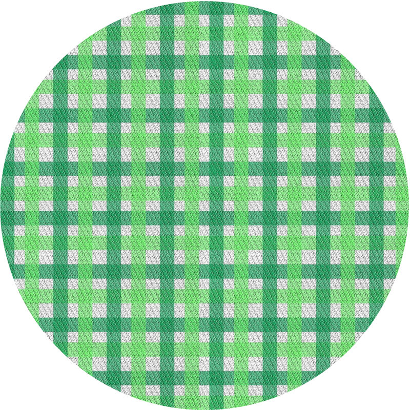 Tapis vert à motif écossais Kimura, Rond 5 pi