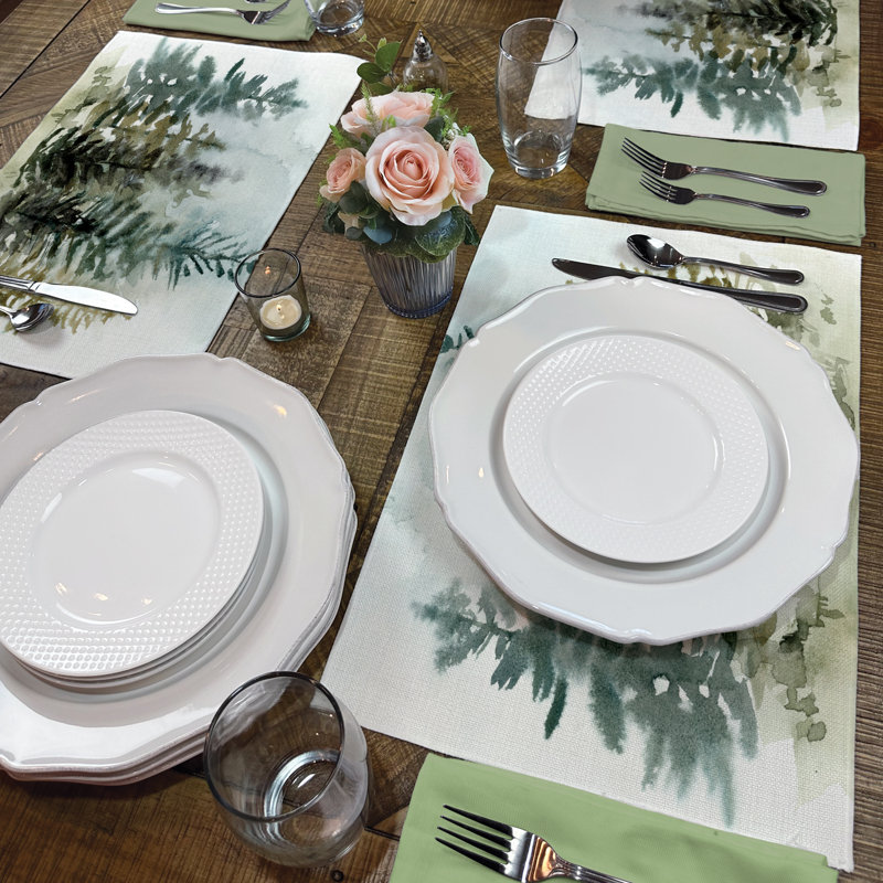 Ensemble de napperons rectangulaires en mélange de coton Millwood Pines Misty Forest