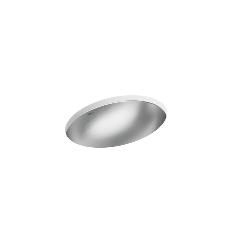 Rhythm Metal Oval Undermount Bathroom Sink, Satin