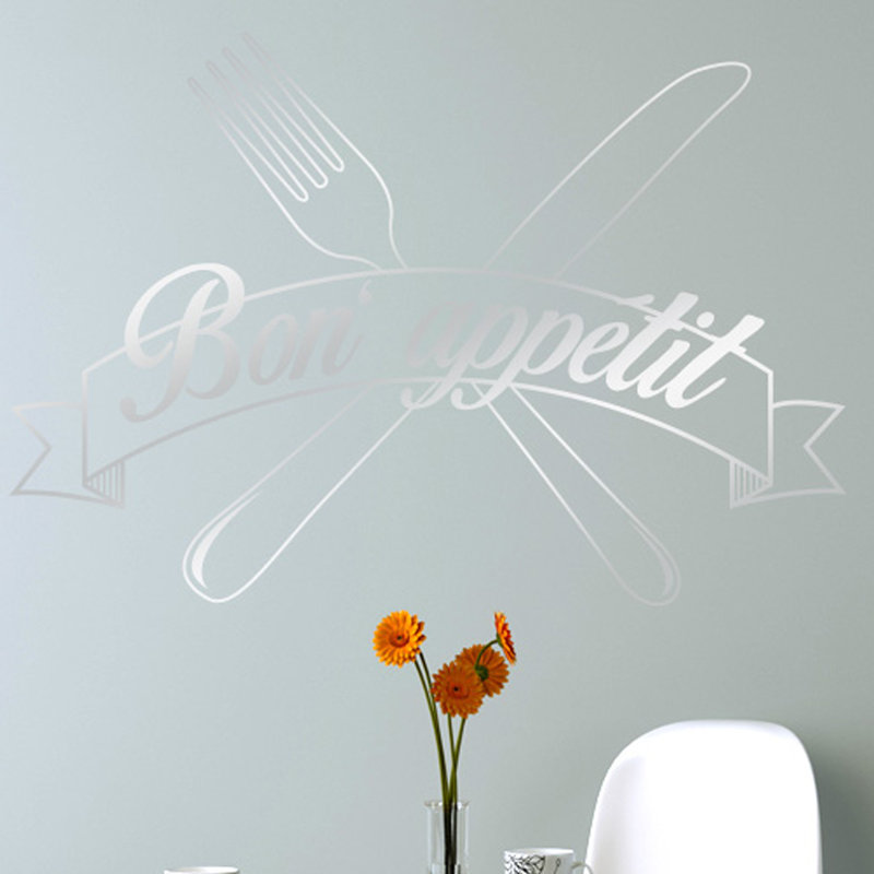 Wall Decal, Medium, Shiny Silver
