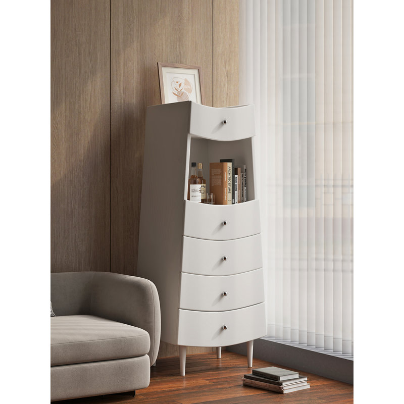 Commode courbée moderne, rangement multi-tiroirs